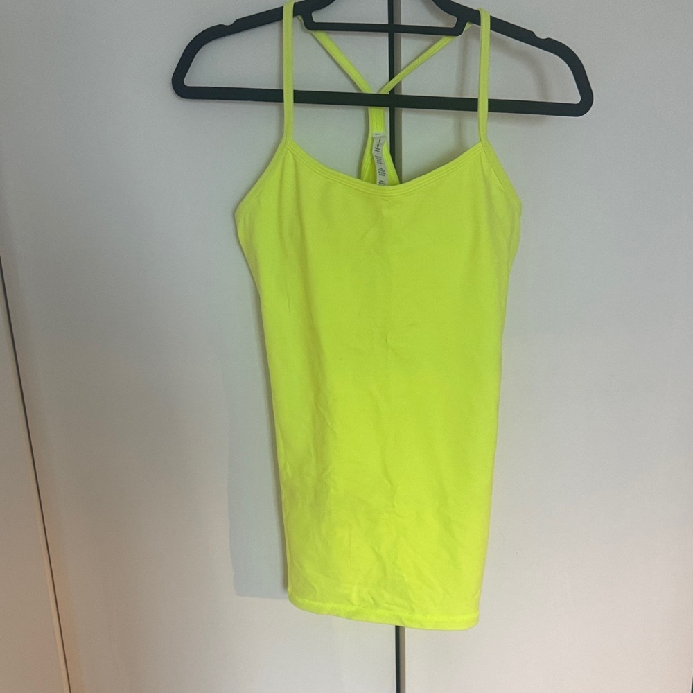 Lululemon Neon Yellow Power Y Tank NWT size 8